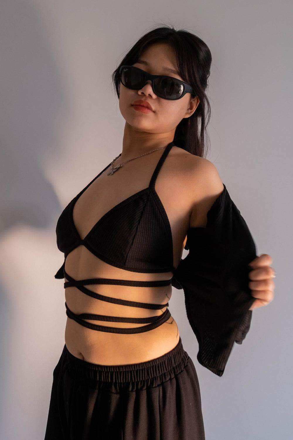 Black sales tie bralette