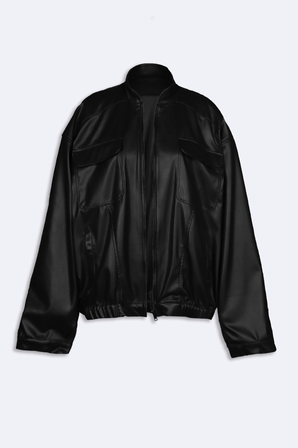 Black bomber leather jacket - BEEGLEE