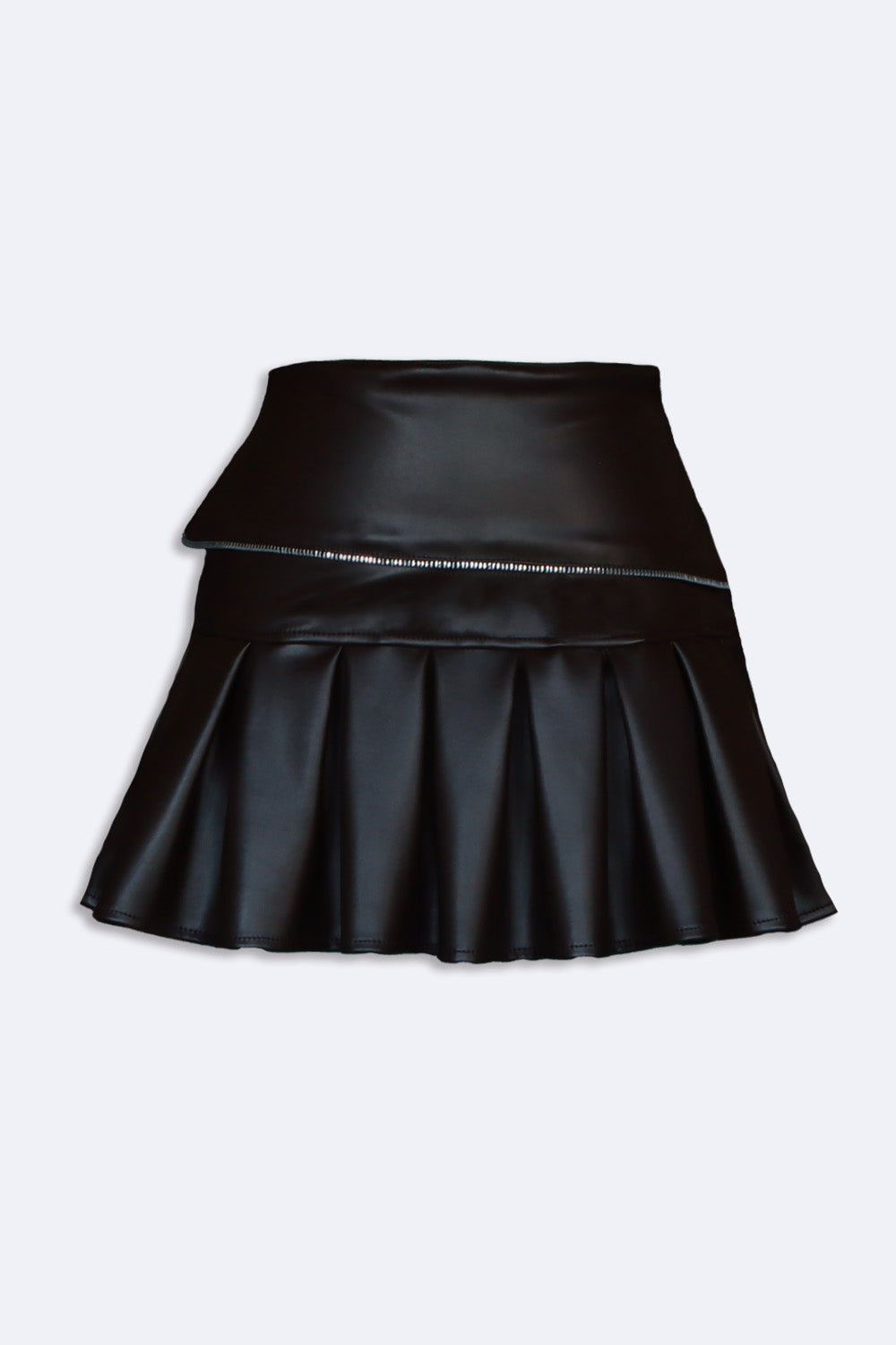 Black leather tennis skirt - BEEGLEE