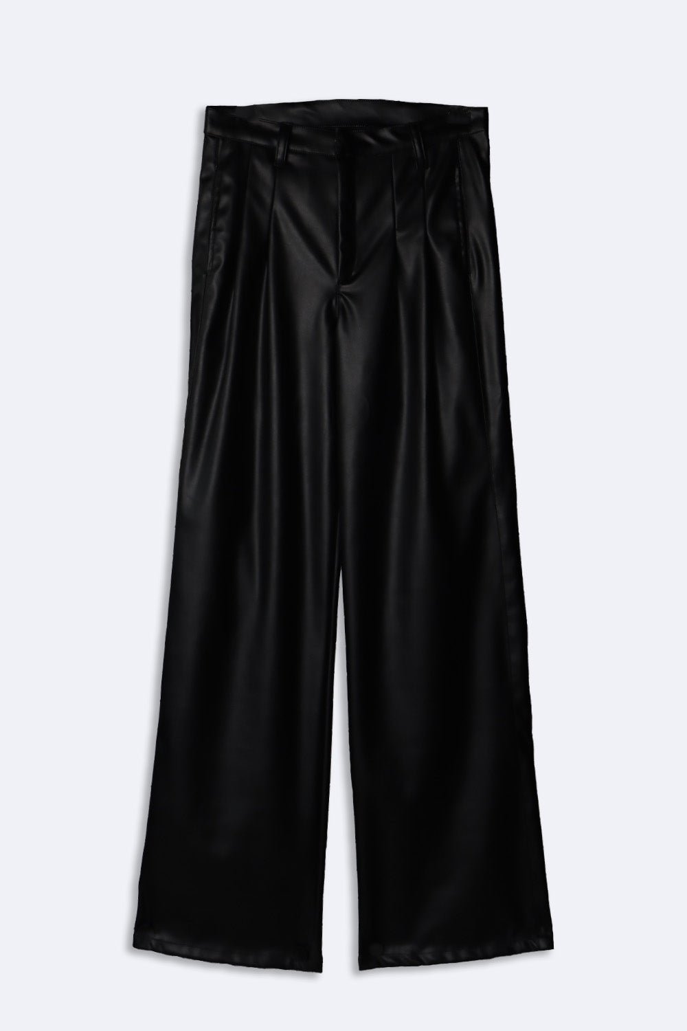 Black pleated leather pants - BEEGLEE