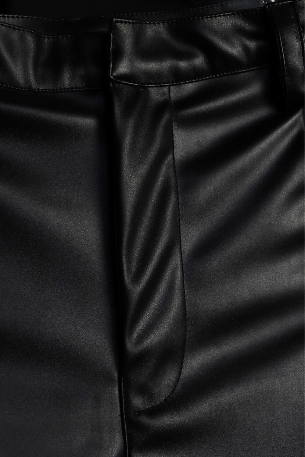 Black pleated leather pants - BEEGLEE