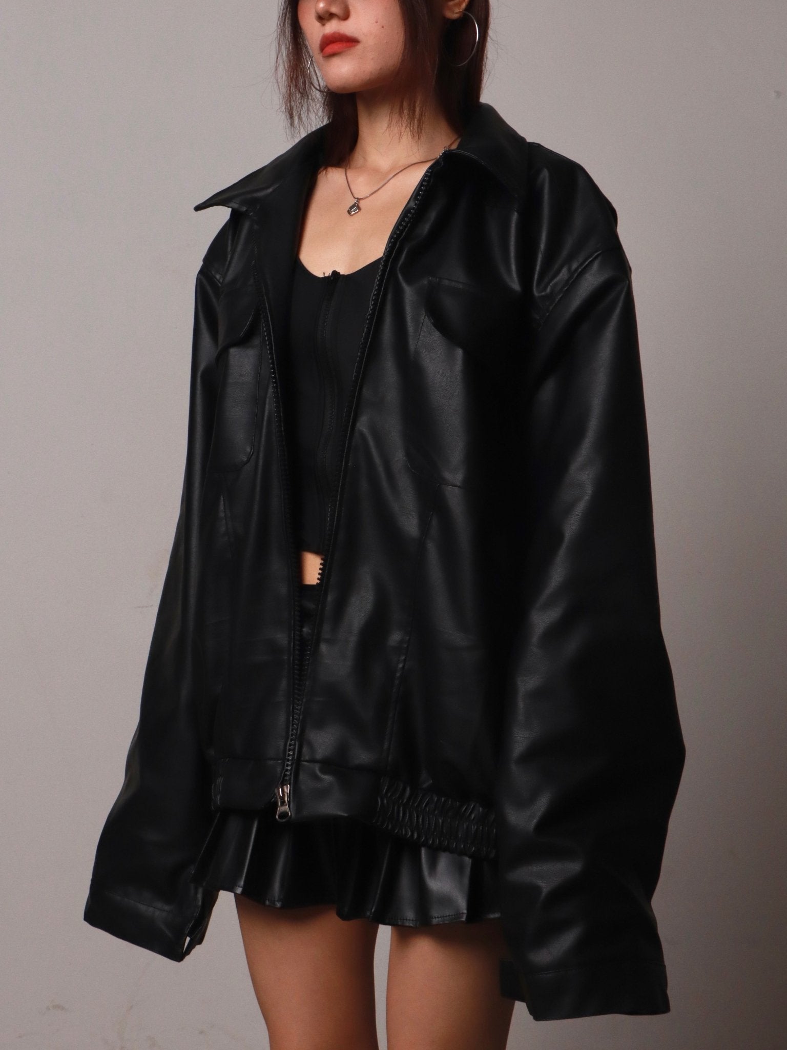 Black viper leather jacket - BEEGLEE