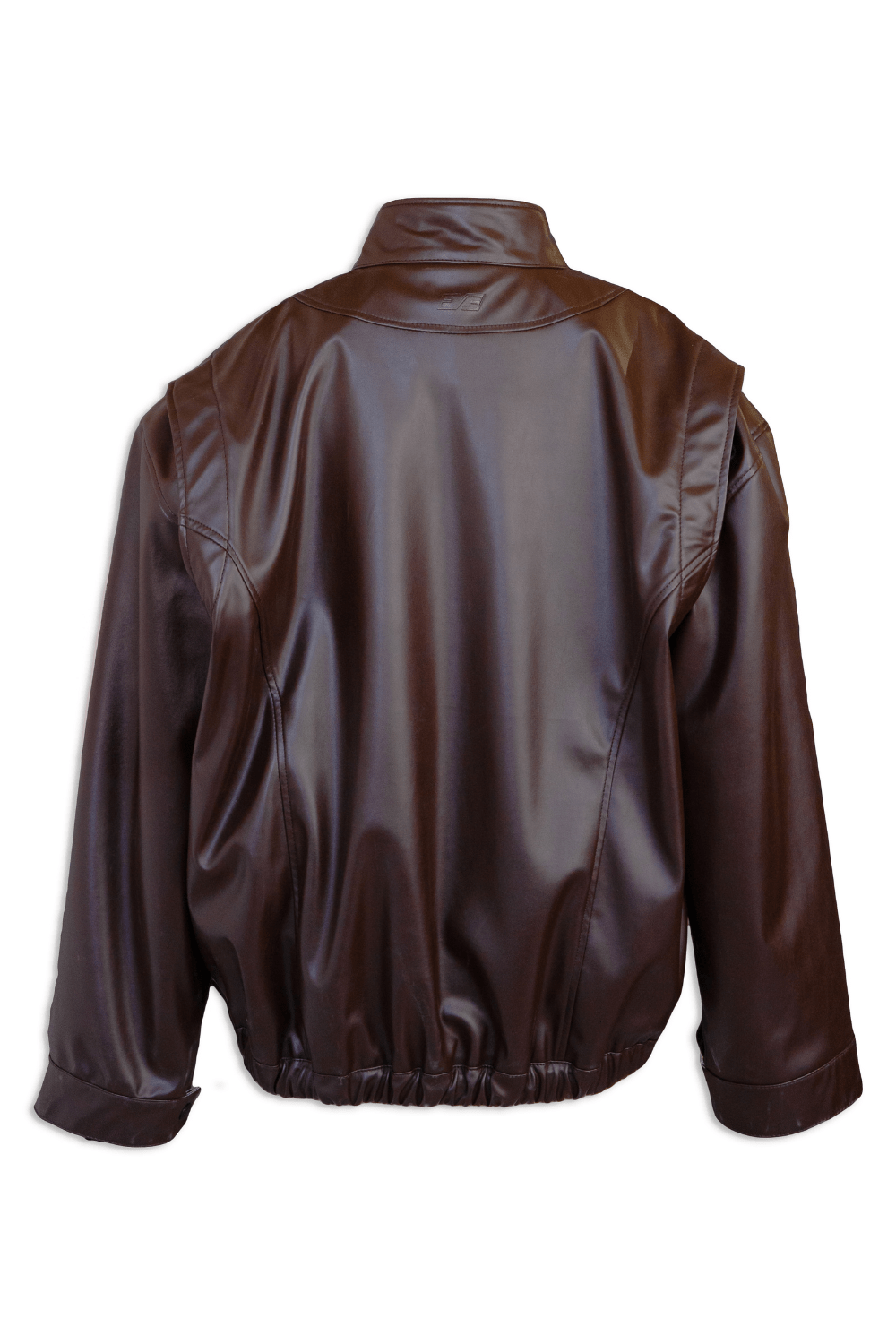 Brown bomber leather jacket - BEEGLEE