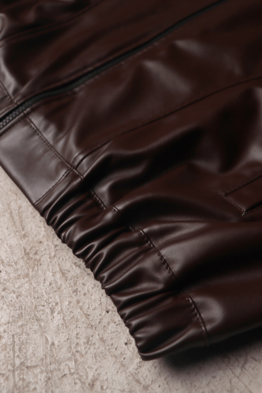 Brown bomber leather jacket - BEEGLEE