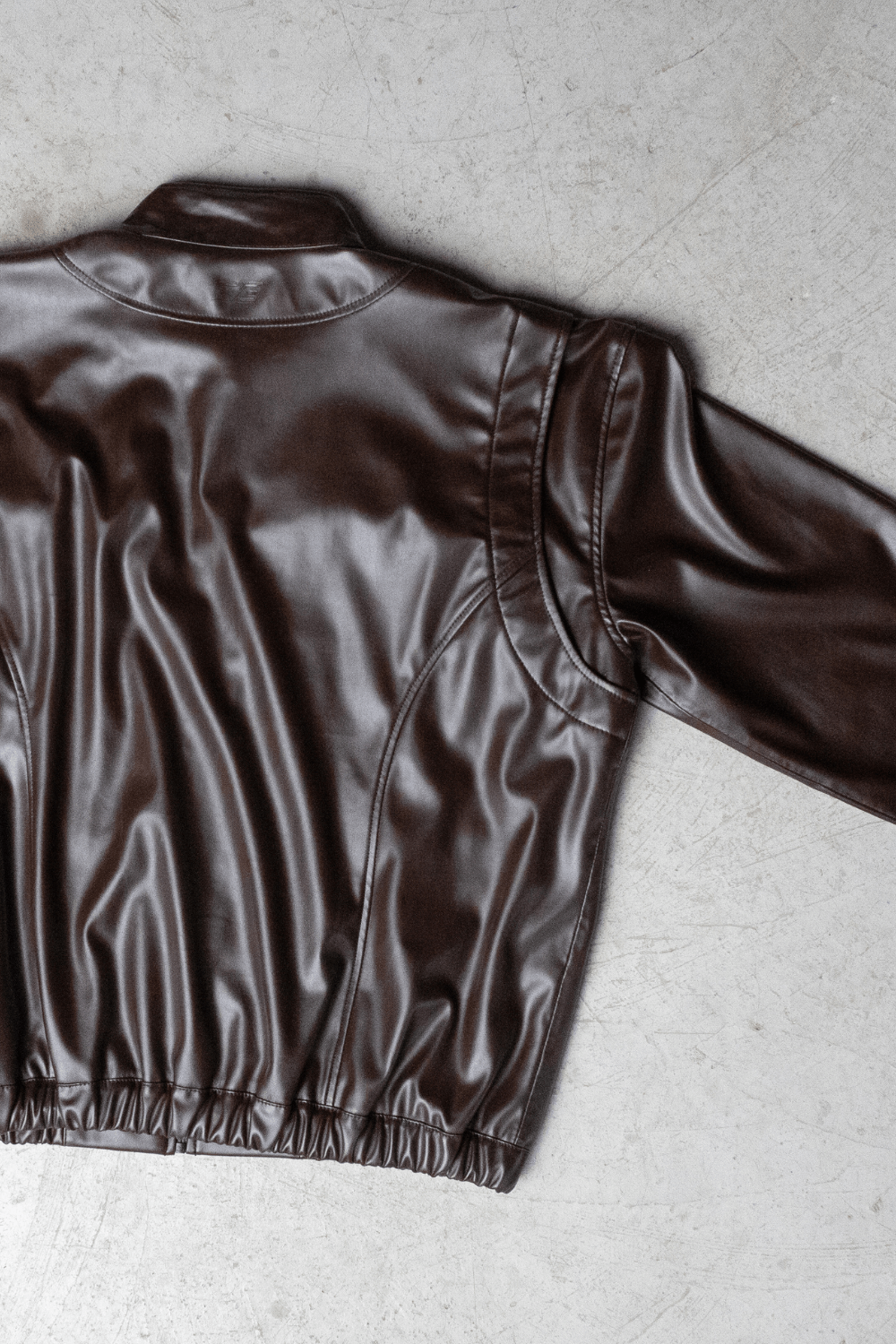 Brown bomber leather jacket - BEEGLEE