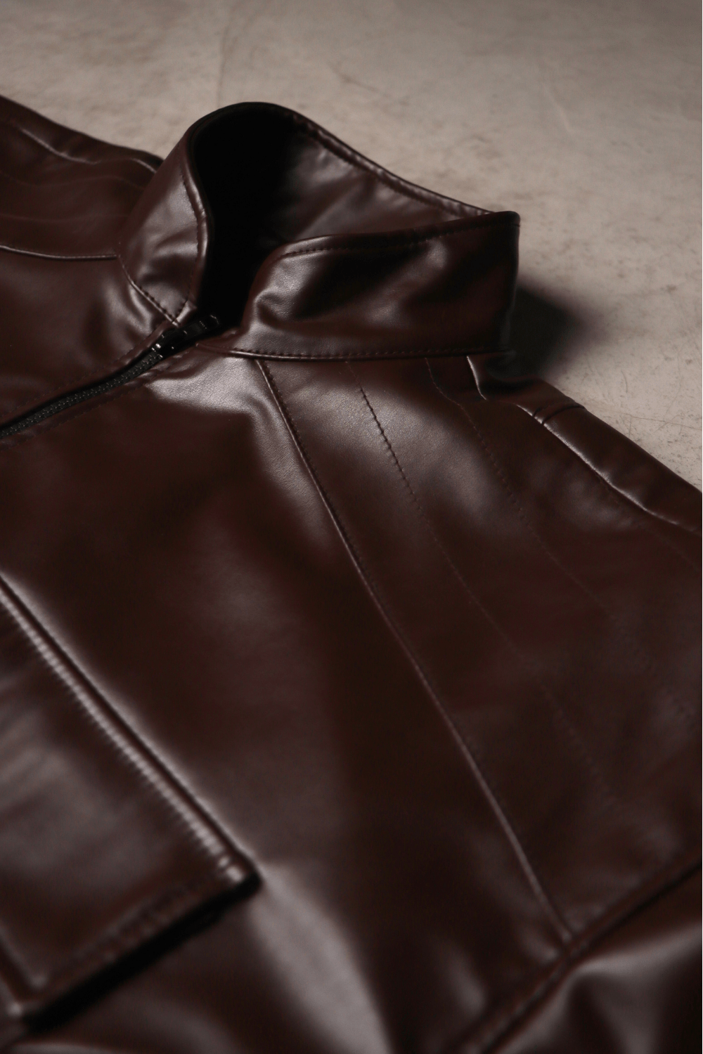 Brown bomber leather jacket - BEEGLEE