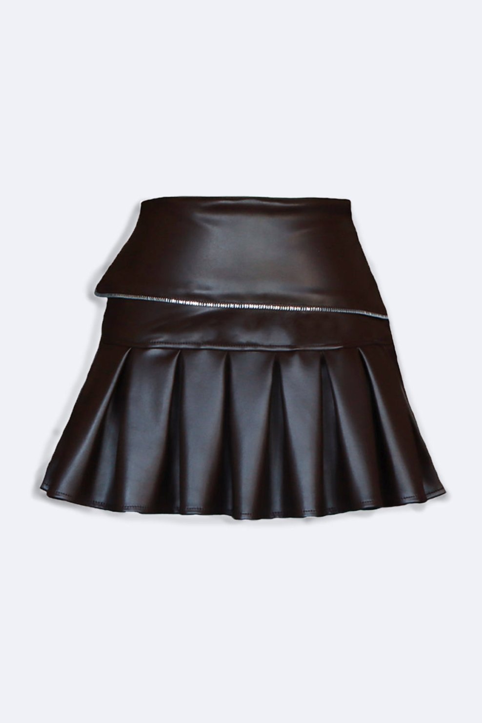 brown leather tennis skirt - BEEGLEE