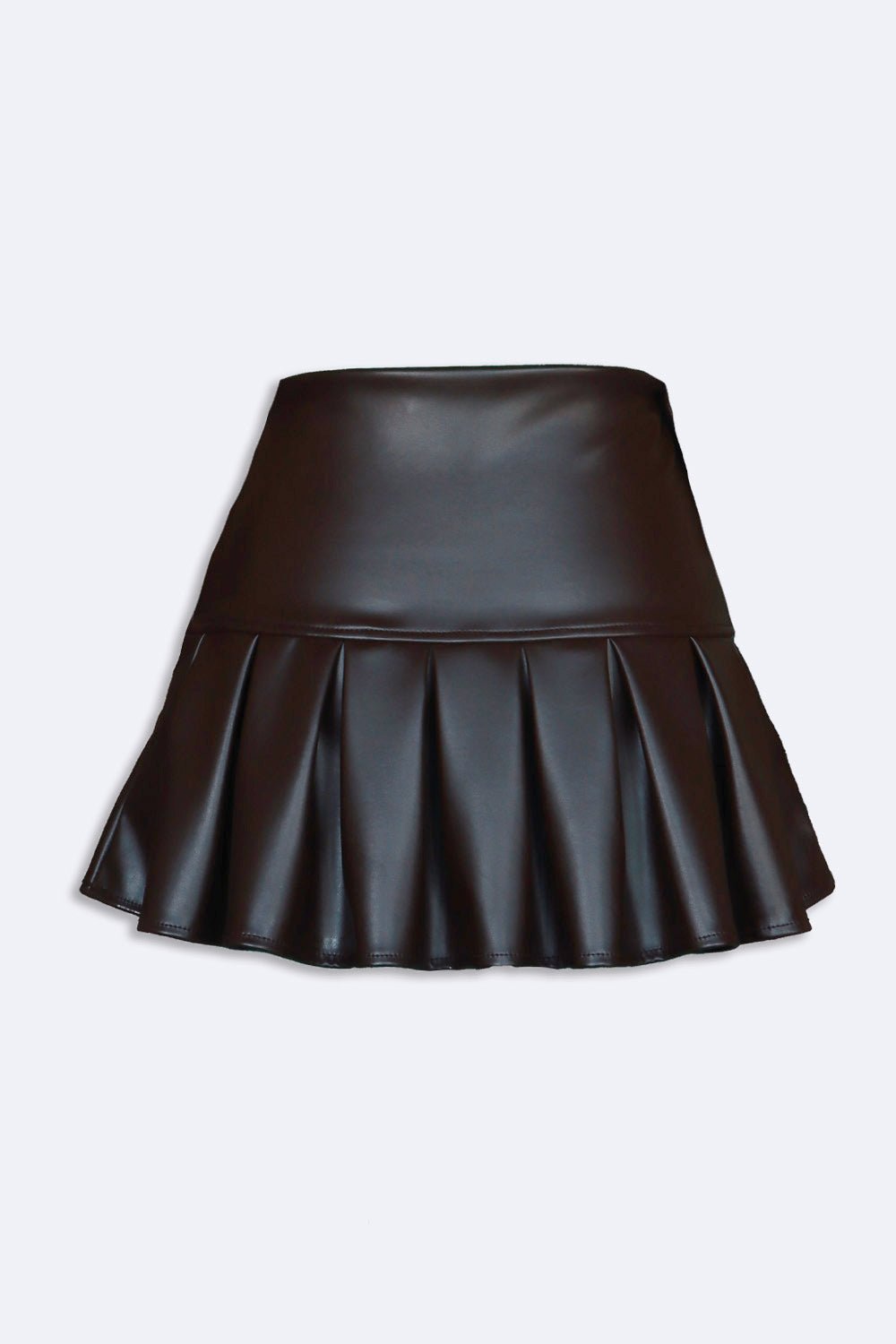 brown leather tennis skirt - BEEGLEE