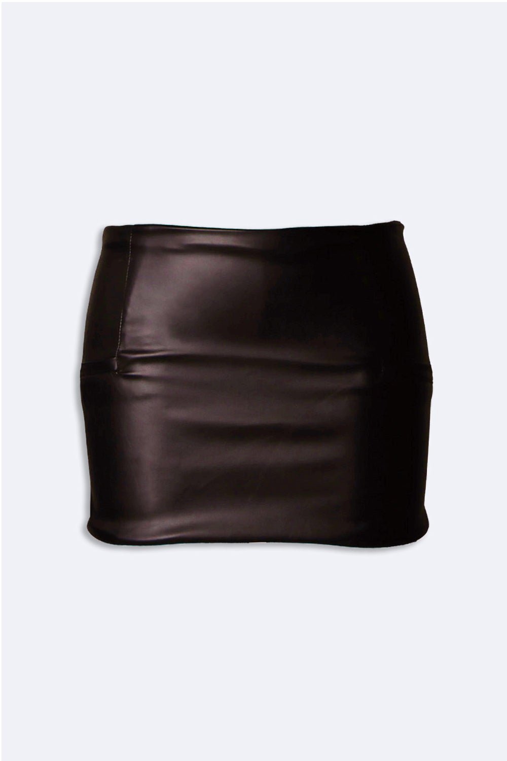 brown mini leather skirt - BEEGLEE