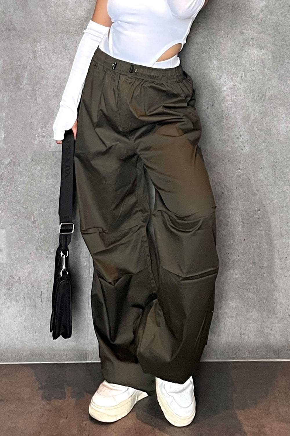 LTS Tall Women's Stone Brown Parachute Trousers | Long Tall Sally