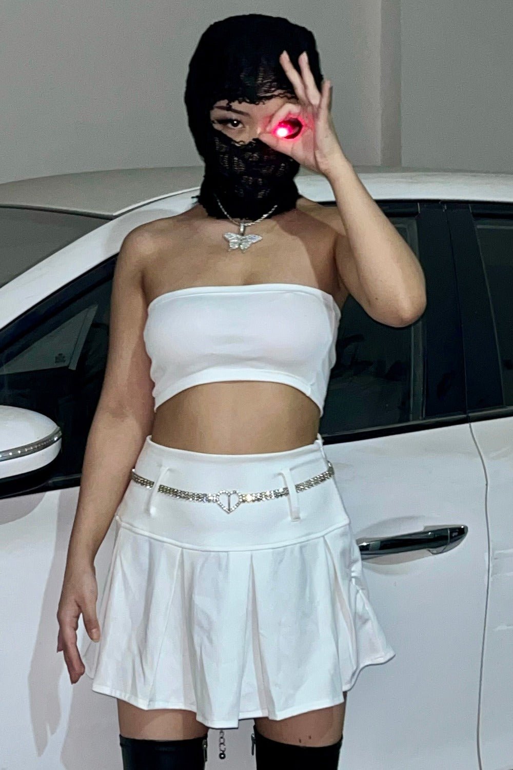 White tennis skirt crop top new arrivals